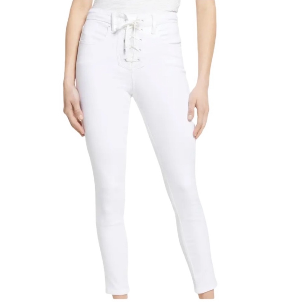 NEW Good American High-Rise Lace-Up Jeans Size 18 NWT